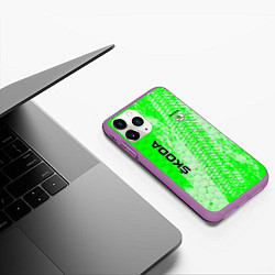 Чехол iPhone 11 Pro матовый SKODA, цвет: 3D-фиолетовый — фото 2