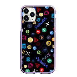 Чехол iPhone 11 Pro матовый ЛОГОТИПЫ КРИПТОВАЛЮТ Z, цвет: 3D-светло-сиреневый