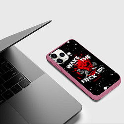 Чехол iPhone 11 Pro матовый WAKE THE F CK UP!, цвет: 3D-малиновый — фото 2