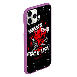 Чехол iPhone 11 Pro матовый WAKE THE F CK UP!, цвет: 3D-фиолетовый — фото 2