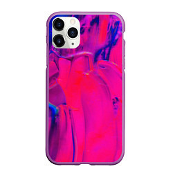 Чехол iPhone 11 Pro матовый Фон Pink and blue, цвет: 3D-фиолетовый