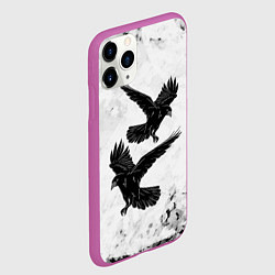 Чехол iPhone 11 Pro матовый Gothic crows, цвет: 3D-фиолетовый — фото 2