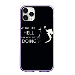 Чехол iPhone 11 Pro матовый What the hell, цвет: 3D-светло-сиреневый