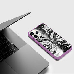 Чехол iPhone 11 Pro матовый ДРАКОНЫ DRAGONS, цвет: 3D-фиолетовый — фото 2