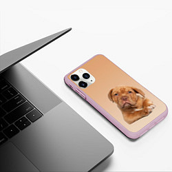 Чехол iPhone 11 Pro матовый Питбуль, цвет: 3D-розовый — фото 2