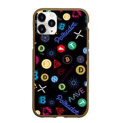 Чехол iPhone 11 Pro матовый BITCOIN PATTERN БИТКОИН Z