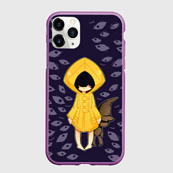 Чехол iPhone 11 Pro матовый Little Nightmares Глаза, цвет: 3D-фиолетовый