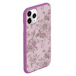Чехол iPhone 11 Pro матовый Розы с пионами, цвет: 3D-фиолетовый — фото 2