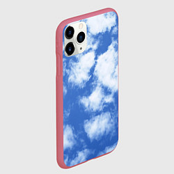 Чехол iPhone 11 Pro матовый ОБЛАКА, цвет: 3D-малиновый — фото 2