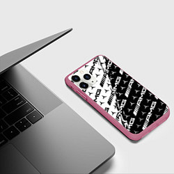 Чехол iPhone 11 Pro матовый MERCEDES BENZ AMG, цвет: 3D-малиновый — фото 2