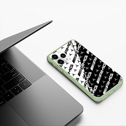 Чехол iPhone 11 Pro матовый MERCEDES BENZ AMG, цвет: 3D-салатовый — фото 2