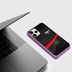 Чехол iPhone 11 Pro матовый TESLA ABSTRACT ТЕСЛА СПОРТ, цвет: 3D-фиолетовый — фото 2