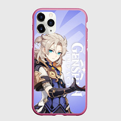 Чехол iPhone 11 Pro матовый GENSHIN IMPACT, АЛЬБЕДО, цвет: 3D-малиновый