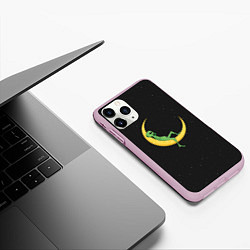 Чехол iPhone 11 Pro матовый Alien Chilling, цвет: 3D-розовый — фото 2