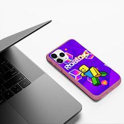 Чехол iPhone 11 Pro матовый ROBLOX КУБЫ, цвет: 3D-малиновый — фото 2