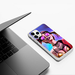 Чехол iPhone 11 Pro матовый Love, death and robots, цвет: 3D-белый — фото 2