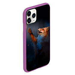 Чехол iPhone 11 Pro матовый Лиса и огонек, цвет: 3D-фиолетовый — фото 2