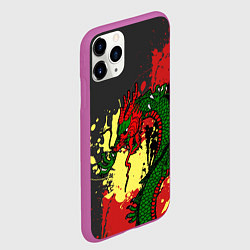 Чехол iPhone 11 Pro матовый Chinese dragon, цвет: 3D-фиолетовый — фото 2