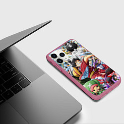 Чехол iPhone 11 Pro матовый ONE PIECE ВАН ПИС, цвет: 3D-малиновый — фото 2