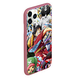 Чехол iPhone 11 Pro матовый ONE PIECE ВАН ПИС, цвет: 3D-малиновый — фото 2