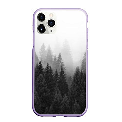 Чехол iPhone 11 Pro матовый Туманный лес, цвет: 3D-светло-сиреневый
