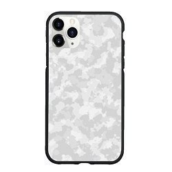 Чехол iPhone 11 Pro матовый СНЕЖНЫЙ КАМУФЛЯЖ, цвет: 3D-черный