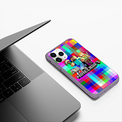 Чехол iPhone 11 Pro матовый MINECRAFT МАЙНКРАФТ, цвет: 3D-серый — фото 2
