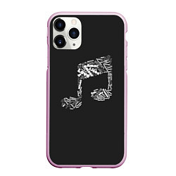 Чехол iPhone 11 Pro матовый Music is Love, цвет: 3D-розовый