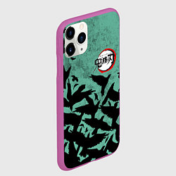 Чехол iPhone 11 Pro матовый DEMON SLAYER KIMETSU NO YAIBA, цвет: 3D-фиолетовый — фото 2