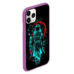 Чехол iPhone 11 Pro матовый Нэдзуко, Kimetsu no Yaiba, цвет: 3D-фиолетовый — фото 2