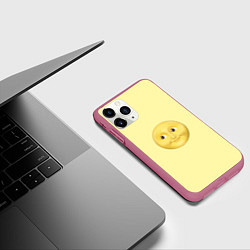 Чехол iPhone 11 Pro матовый Светлая луна, цвет: 3D-малиновый — фото 2