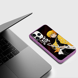 Чехол iPhone 11 Pro матовый КЛИНОК РАССЕКАЮЩИЙ ДЕМОНОВ, цвет: 3D-фиолетовый — фото 2