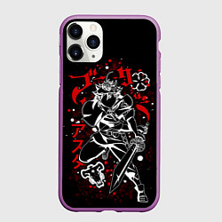 Чехол iPhone 11 Pro матовый ЧЁРНЫЙ КЛЕВЕР, АСТА, цвет: 3D-фиолетовый