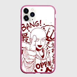 Чехол iPhone 11 Pro матовый One-Punch Man, цвет: 3D-малиновый
