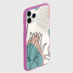 Чехол iPhone 11 Pro матовый Цветы, цвет: 3D-фиолетовый — фото 2