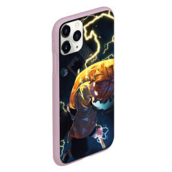 Чехол iPhone 11 Pro матовый ЗЕНИЦУ АКАЦУМА ZENITSU, цвет: 3D-розовый — фото 2