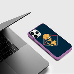 Чехол iPhone 11 Pro матовый НЛО UFO, цвет: 3D-фиолетовый — фото 2