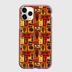 Чехол iPhone 11 Pro матовый Ударные Инструменты, цвет: 3D-фиолетовый