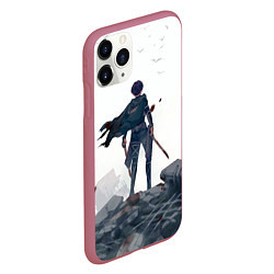 Чехол iPhone 11 Pro матовый Атака Титанов, цвет: 3D-малиновый — фото 2