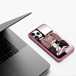 Чехол iPhone 11 Pro матовый MONOKUMA JUNKO, цвет: 3D-малиновый — фото 2