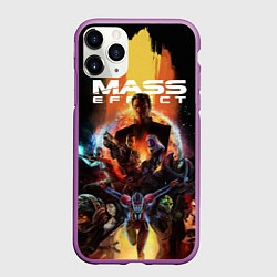 Чехол iPhone 11 Pro матовый Mass effect, цвет: 3D-фиолетовый