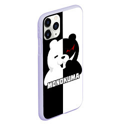 Чехол iPhone 11 Pro матовый MONOKUMA МОНОКУМА BEAR, цвет: 3D-светло-сиреневый — фото 2