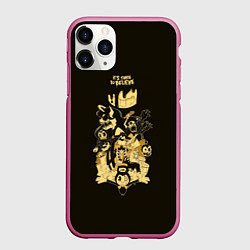 Чехол iPhone 11 Pro матовый Bendy And The Ink Machine, цвет: 3D-малиновый