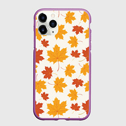 Чехол iPhone 11 Pro матовый Осень Autumn, цвет: 3D-фиолетовый