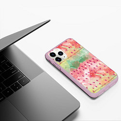 Чехол iPhone 11 Pro матовый Бархатный арбуз, цвет: 3D-розовый — фото 2