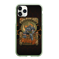 Чехол iPhone 11 Pro матовый Brotherhood of steel art, цвет: 3D-салатовый