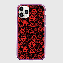 Чехол iPhone 11 Pro матовый Анархия, цвет: 3D-фиолетовый