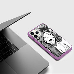 Чехол iPhone 11 Pro матовый Belle Delphine Ahegao, цвет: 3D-фиолетовый — фото 2
