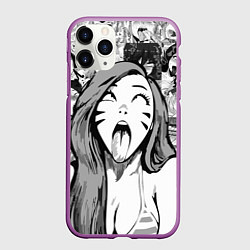 Чехол iPhone 11 Pro матовый Belle Delphine Ahegao, цвет: 3D-фиолетовый