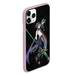Чехол iPhone 11 Pro матовый Genshin Impact XIAO, цвет: 3D-розовый — фото 2